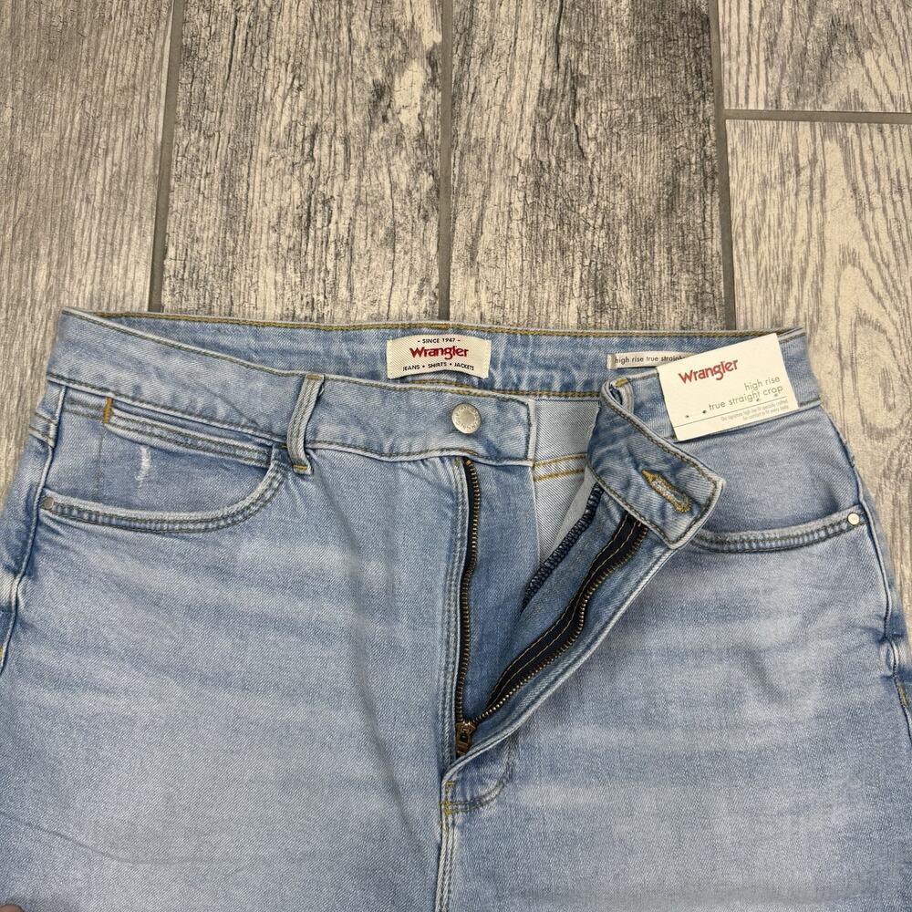 Wrangler Women's High Rise True Straight Fit Crop Jeans Size 12 Blue Denim 25x30 - Picture 5 of 10